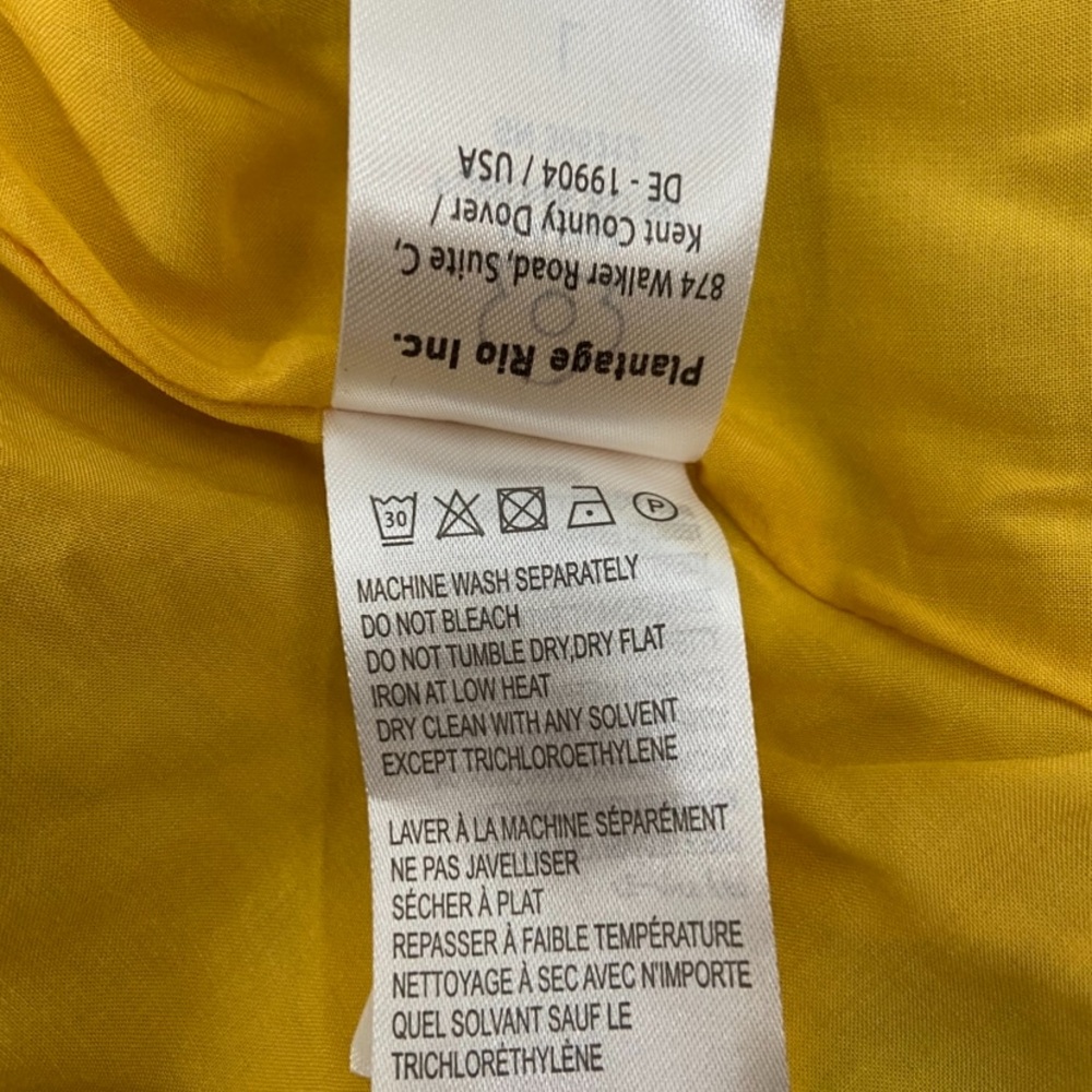 NWOT FARM Rio Summer Garden Maxi Yellow Plunging V-neck Long Sleeves dress Sz L - Picture 16 of 16